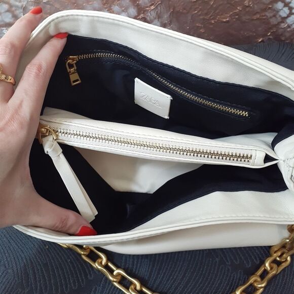 NWOT Zara Faux Leather Slouchy Shoulder Bag - Picture 10 of 15